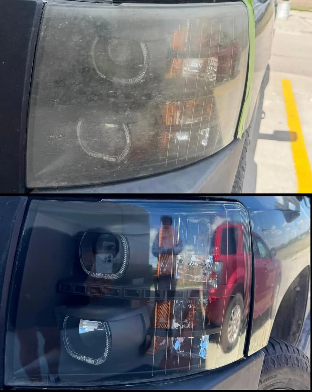 Headlight restoration: authentic Evolution X work example