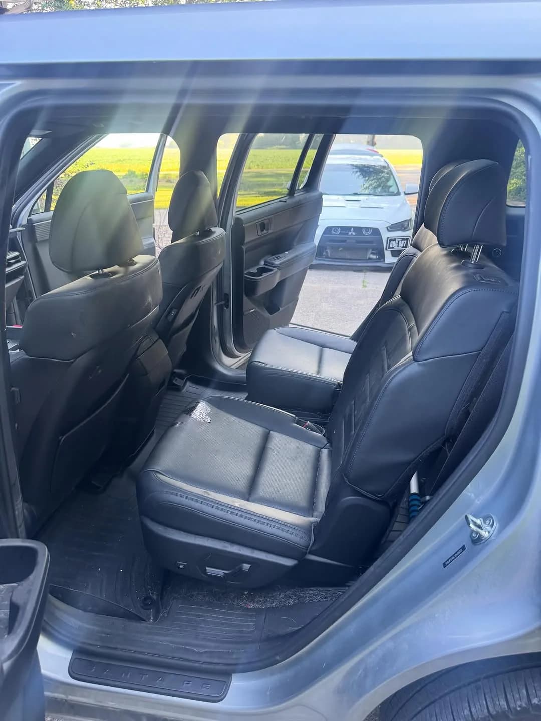 Rear interior work from a Hyundai Santa Fe pet-hair detail